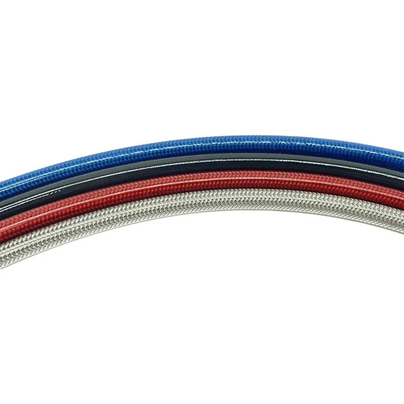 5M/16.4FT AN3 Motorcycle Braided Stainless Steel PVC Brake Line Hose Fluid Hydraulic Hose Ptfe Brake Line Gas Oil Fuel Tube Pipe