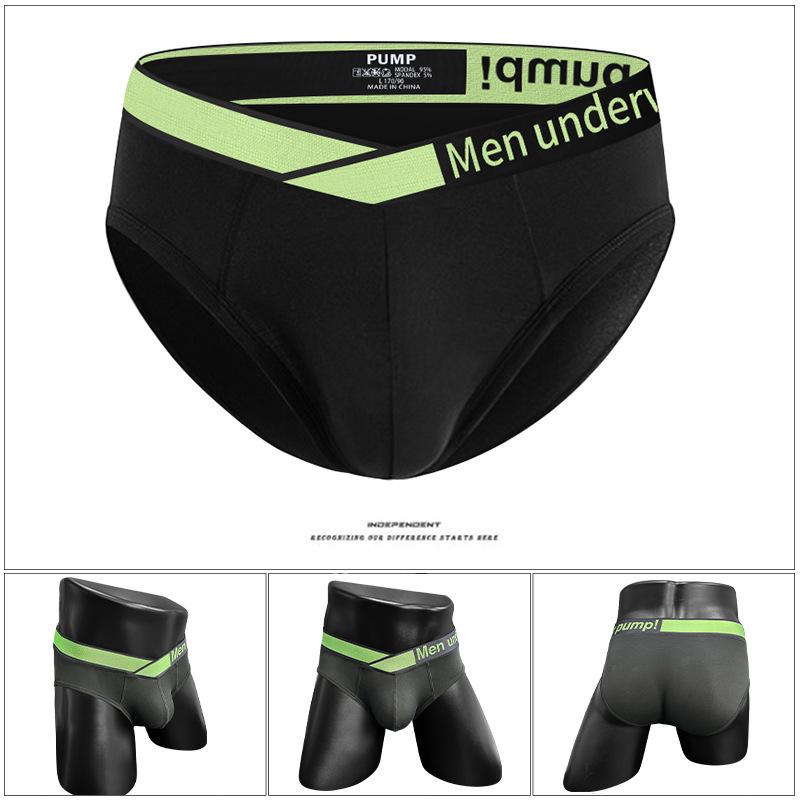 Men's Low-Rise Laser Gradient Briefs - Breathable Modal with U-Convex Pouch and Hip-Lifting Design