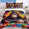 3PCS Monkey Gamer Adventure Bedding Set,Including 1pc Duvet Cover And 2pcs Pillowcases Perfect for Bedroom, Dormitory, Fan Christmas Gift