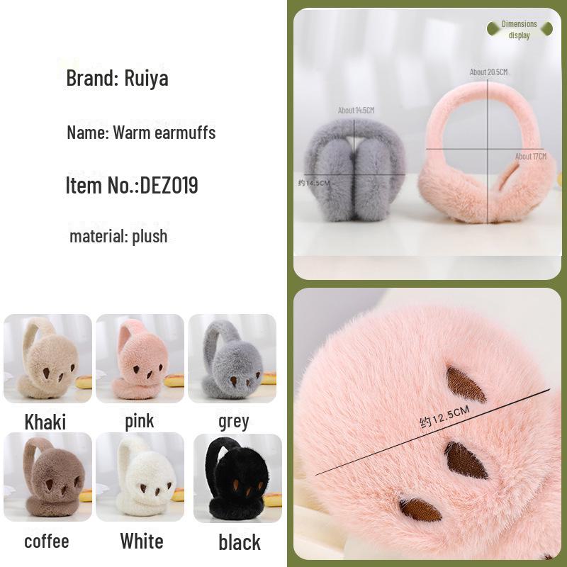 Couple's Winter Bear Paw Earmuffs - Men's and Women's Warm Antifreeze Ear Covers for Cold Weather.