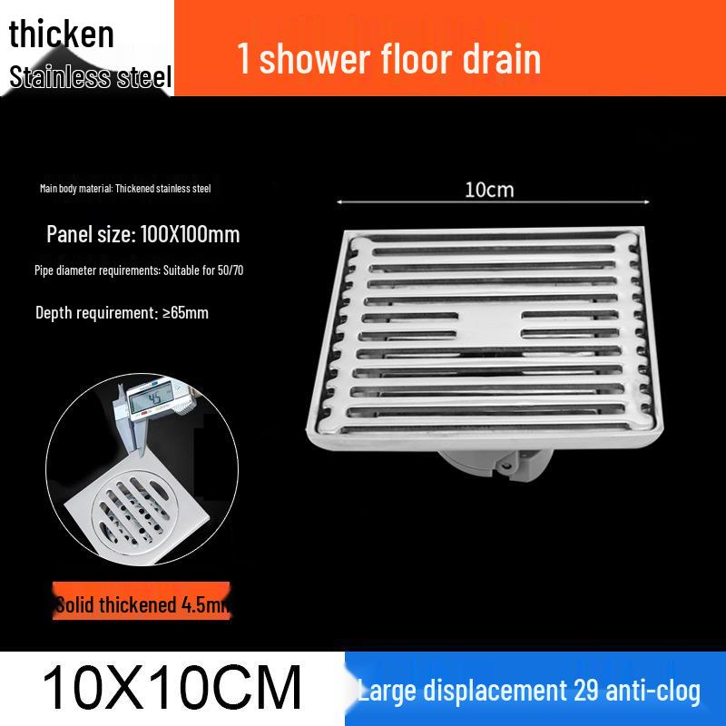 Нержавеющий стальной душевой напольный слив - Дезодорирующий, с защитой от обратного потока, Защита от насекомых для ванной комнаты и прачечной