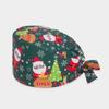 New Christmas Printed Surgical Scrub Cap 100%cotton Sweatband Chef Vet Spa Medical Bouffant Hat
