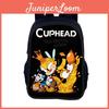Мультяшный рюкзак Cuphead для детей из нейлонового материала с вместительным дизайном для школы и путешествий