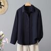 Spring Autumn Retro Small Collar Western Style Simple Solid Color Cotton Hemp Versatile Long Sleeve Bottom Shirt Blouses & Shirts