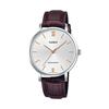 Casio LTP-VT01L-7B2 Женские кварцевые часы Серебристый Коричневый кожаный ремешок Импортная модель