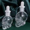Transparent Skull Shape  Bottle with Pipette Glass Liquid Dropper Bottle Portable   Travel
