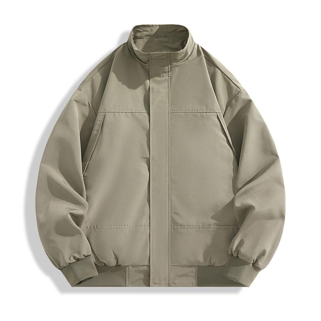 Men's Solid Color Jacket Fashion Sports Casual Workwear Trend Loose Jacket