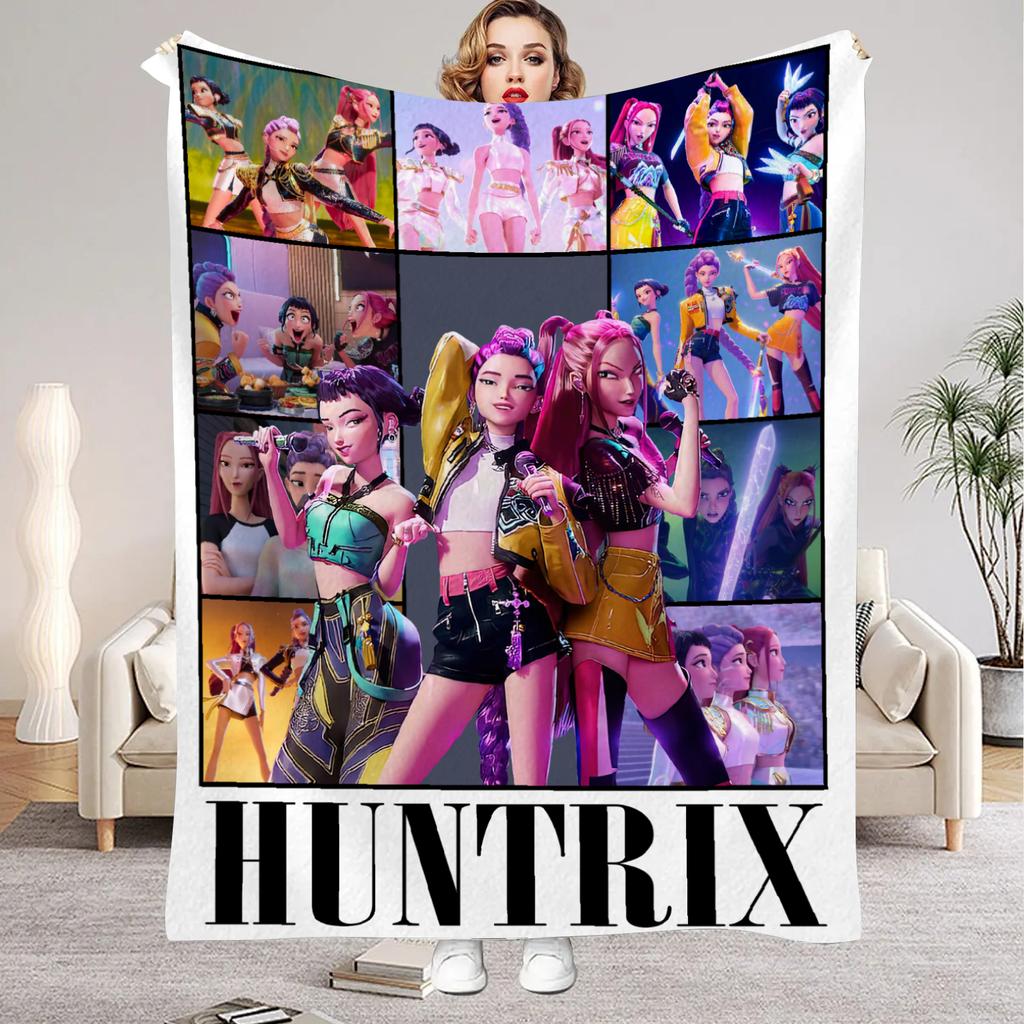 K-Pop D-Демоны H-Охотники Huntrix Одеяла Качество Мягкое Теплое Плед Зима Девочки Мальчики Подарок Для Дивана Кровати Офиса Кемпинга