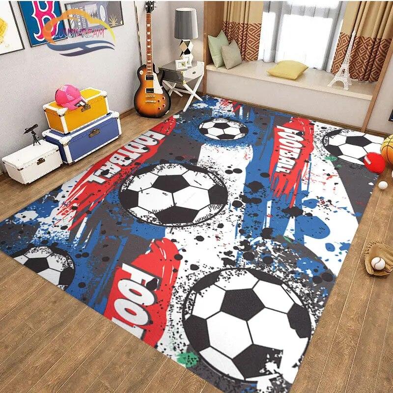 Football Pictures Rug Cartoon Football Living Room Decoration S Bed Non-slip Carpet Home Entrance Door Mat Kids