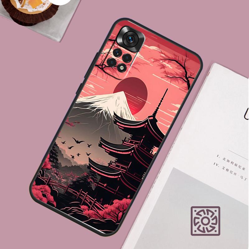 Японское искусство Храм Сакура Чехол для телефона Для Redmi Note 13 Pro 12 11 10 9 8 Pro 9S 10S 11S 12S 10A 9C 10C 12C 13C Чехол