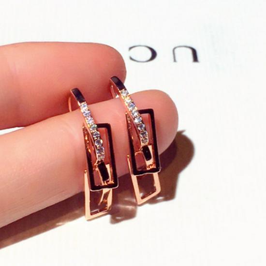 Корейские высококачественные геометрические серьги из циркония для женщин