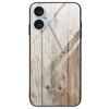 Для iPhone 16 Чехол Текстура дерева ТПУ+Задняя крышка из закаленного стекла