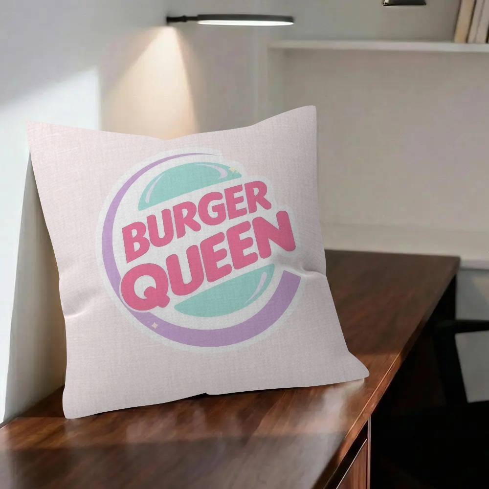 Pillow anime Cushion Cover x Polyester Sofa Cushions Decorative Throw Pillows Home Decoration Pillowcover Logo Burger King