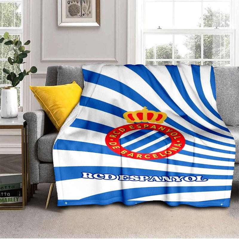 Real Sociedad Crest Design Blanket Outdoor Flannel Blanket for Camping, Hiking, Garden Parties, Picnic Essentials,gift for family and friends