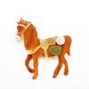 New Design Running Horse Brooch Brown Brooch Pins Jewelry Zodiac Animal Badge  Women