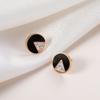 Простые круглые треугольные серьги-гвоздики с черным цирконием для женщин, высококачественные ювелирные изделия из нержавеющей стали с сохранением цвета, женские украшения