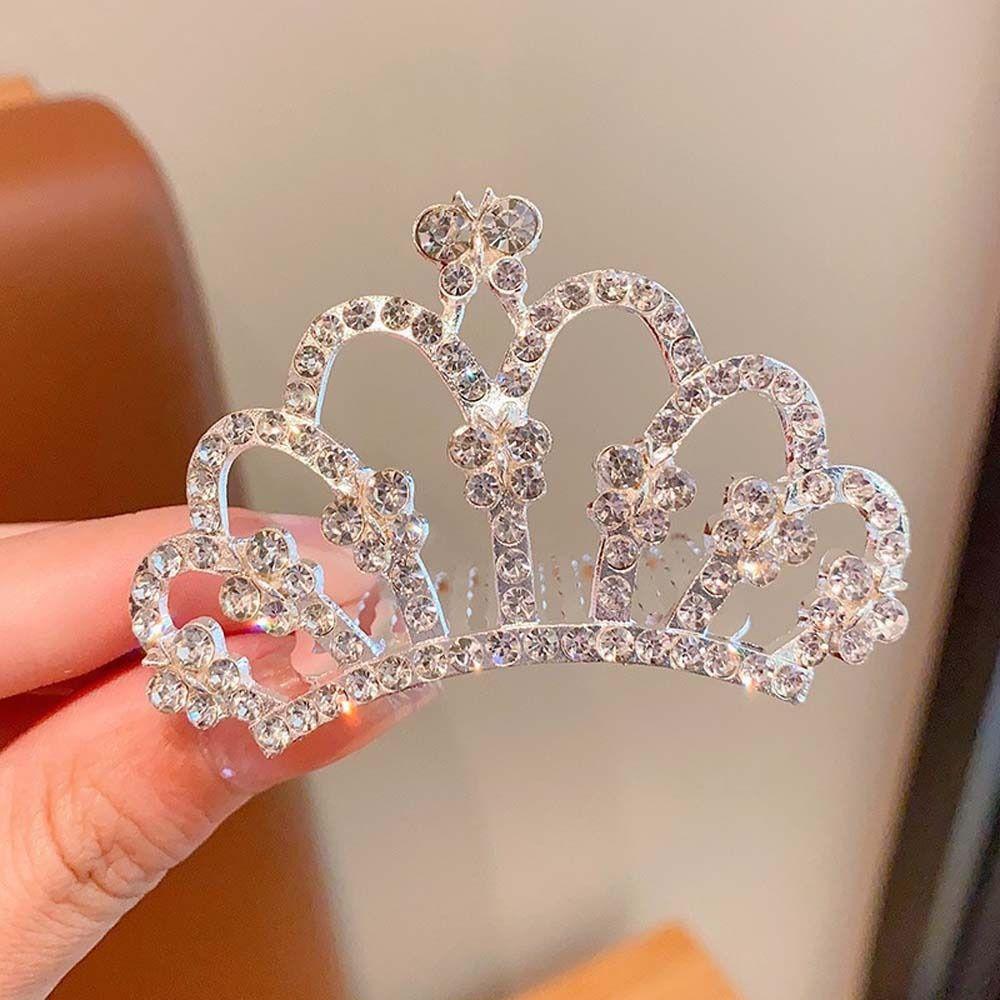 Расческа для волос с бабочкой и хрустальной короной, заколки для волос со стразами, женские/детские