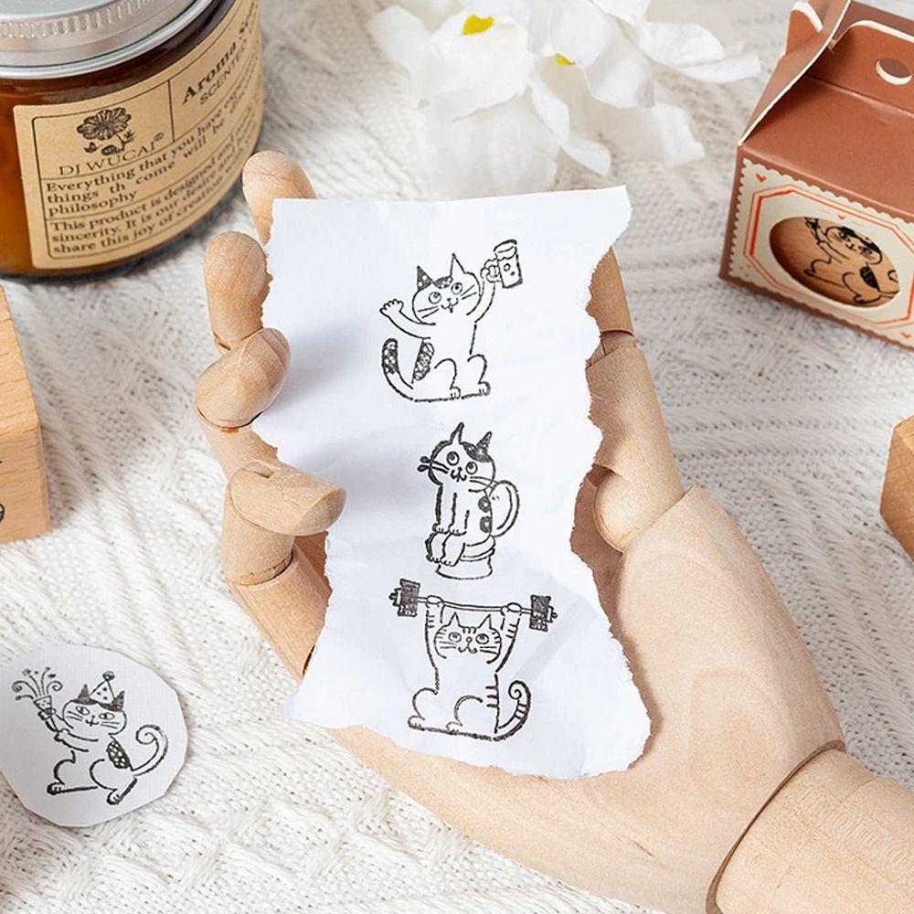 Artistic Style Wooden Rubber Stamps Journal Decoration Stamps  For DIY Card Photo Album Diary Decor