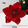 21cm Fake Christmas Flowers Sequin 3D Simulation Magnolia  Wedding Party Decoration