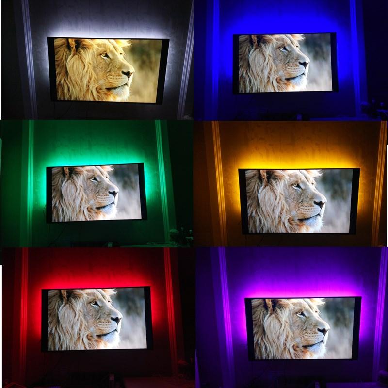 USB LED-Strip 1 Meter Wire SMD3528 light 5V adapter string Christmas desk tape TV Background Lighting 5V 50CM 1M 2M 3M 4M 5M