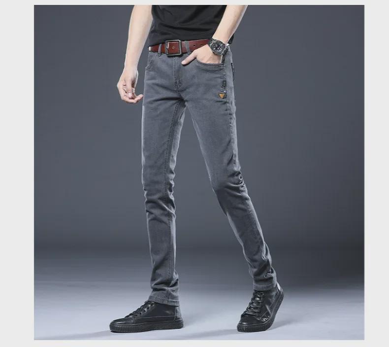 Мужские эластичные узкие джинсы: Универсальный, высококонверсионный дизайн для подростков и взрослых