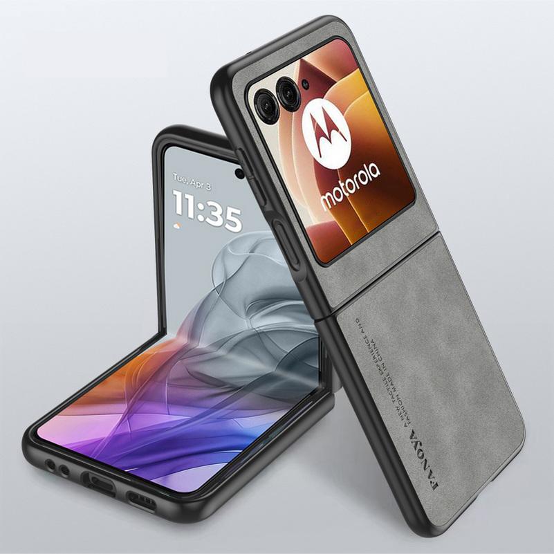 Простой кожаный удобный замшевый чехол для Moto Razr 50 Ultra RAZR 50 Motorola Razr 40 Ultra Razr40 Защитный чехол для объектива Business Cover