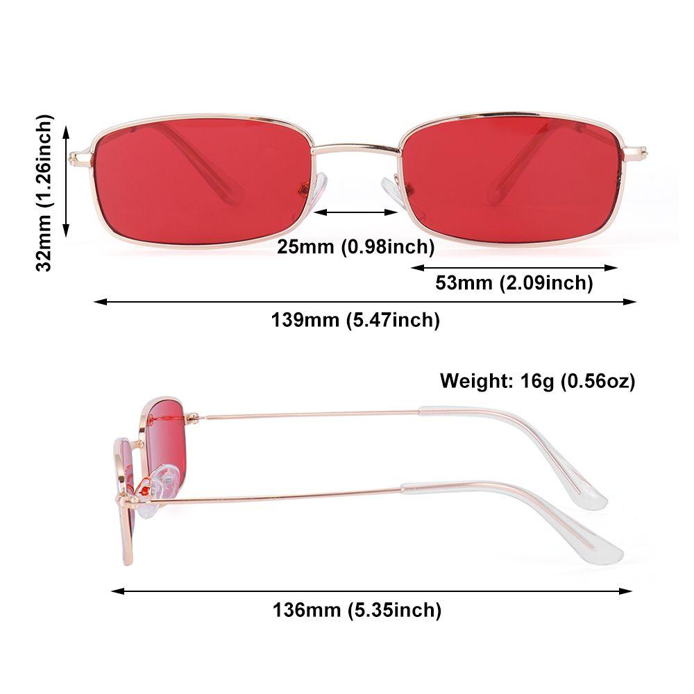 UV400 Classic Retro Metal Rectangle Sunglasses Unisex Vintage Design Lens Sun Glasses Small Oval Glasses Eyewear for Women Men