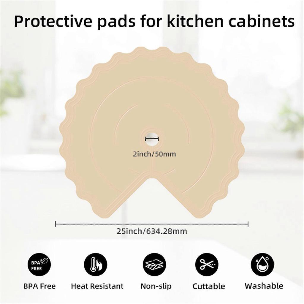 Easy To Use Kitchen Cabinet Mats Durable Silicone Shelf Liners For Homes Kitchen Protect Nonadhesive Placemat Khaki