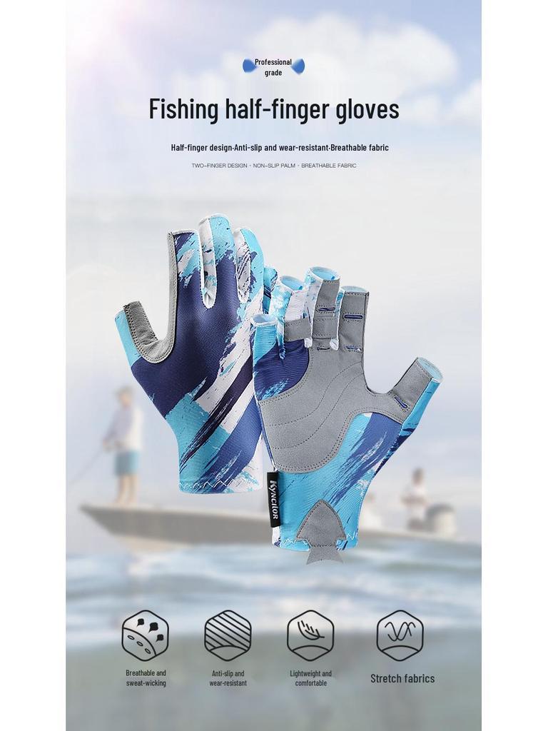 Breathable Anti-Slip Fingerless Gloves for Fishing and Cycling