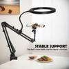 Phone Live Streaming Stand with LED USB Fill Light Flexible Gooseneck Adjustable Overhead Lighting for Phone Live Streaming Fill