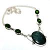 Kambaba Jasper Peridot Gemstone 925 Silver Plated Jewelry Necklace 18"