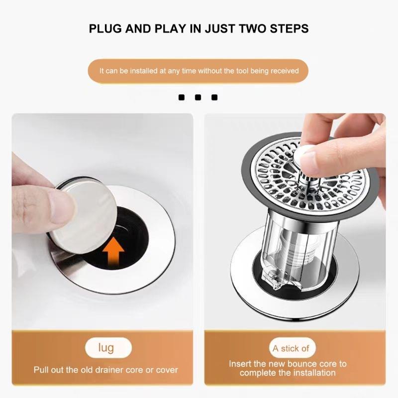 Sink Strainers Anticlogging Drain Stopper Basins Drain Filter Hair Catcher Drain Filter Bounce Cores Bathtubs Stopper