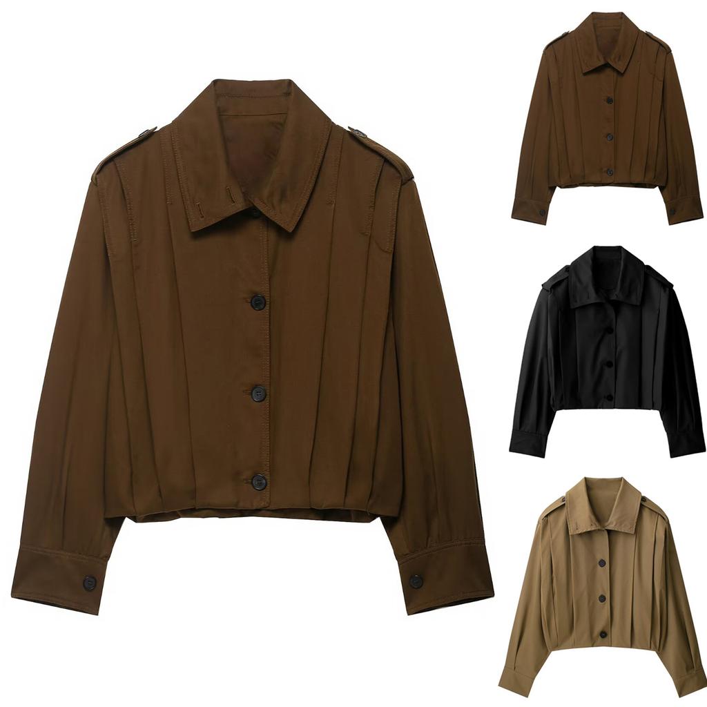 Женская модная куртка с короткими рукавами на пуговицах