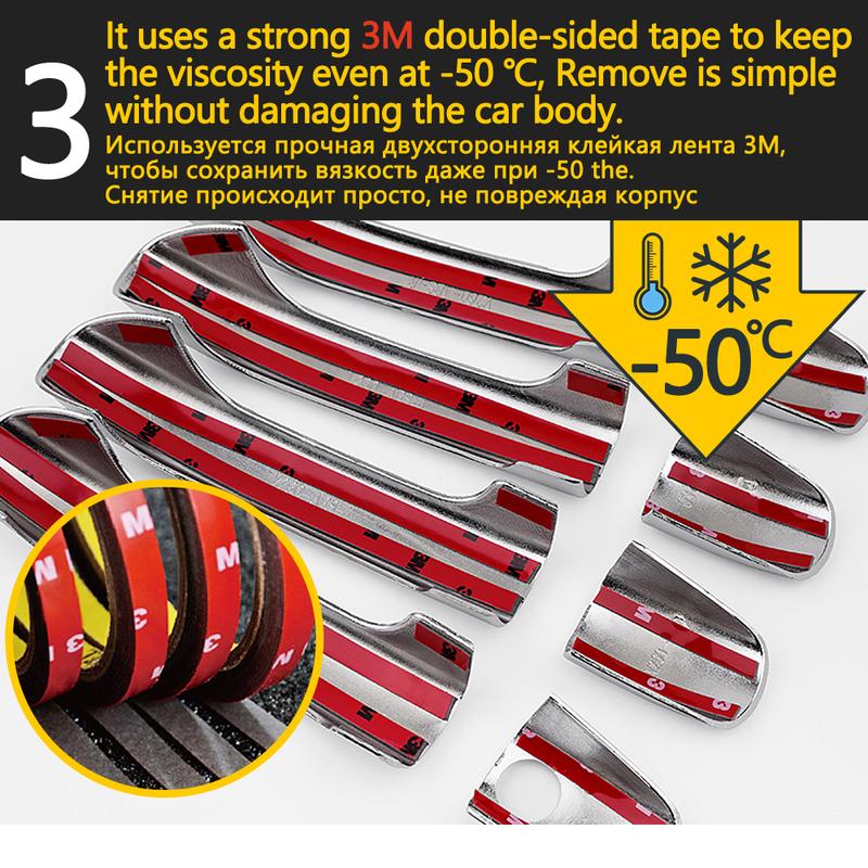 for Dodge Caliber 2007~2012 Luxurious Chrome Exterior Door Handle Cover Car Accessories Stickers Trim Set 2008 2009 2010 2011