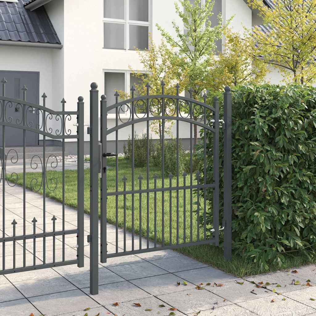 Ornamental Gate with Finials EMMEN 125 x 100 cm