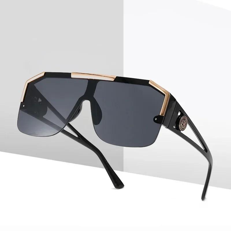 Новые роскошные мужские солнцезащитные очки большого размера, брендовые дизайнерские солнцезащитные очки для женщин, модные квадратные солнцезащитные очки с градиентом