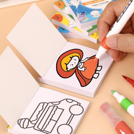 Kids Doodle Book Kids 5 Themes 50 Pictures Stimulate Imagination Portable Mini Graffiti Book with Simple Patterns