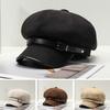 Octa-angled Hat Autumn and Winter Hat Women's Big Head Circumference Showing Face Small Duck Tongue Beret Japanese Newspaper Baby Hat