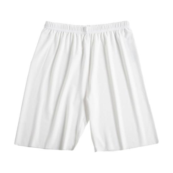 Mid-rise Elastic Waistband Pajama Shorts Ribbed Colorfast Breathable Wide Leg Men Ice Silk Pajama Pants Homewear