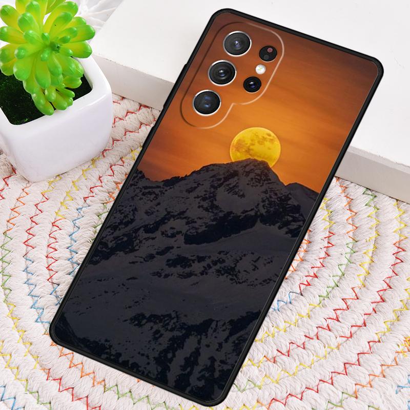 Силиконовый чехол для телефона Samsung Galaxy note 10 pro S26 S25 S24 S23 S22 S21 Plus S25Ultra с рисунком Мраморная гора и Луна Capa Cover