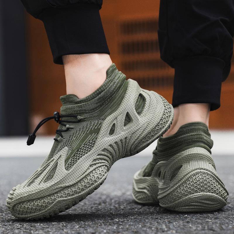 Men's Shoes Mesh New Summer Breathable Men's Trendy Casual Shoes Ultra-light Shock Absorption Running Sports Shoes Men's