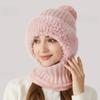 Высокая эластичность, Однотонный, Вязаная шапка, Шарф, Маска, Комбинезон, Женский, Велоспорт, Ветрозащитная шапка, Теплая шапка
