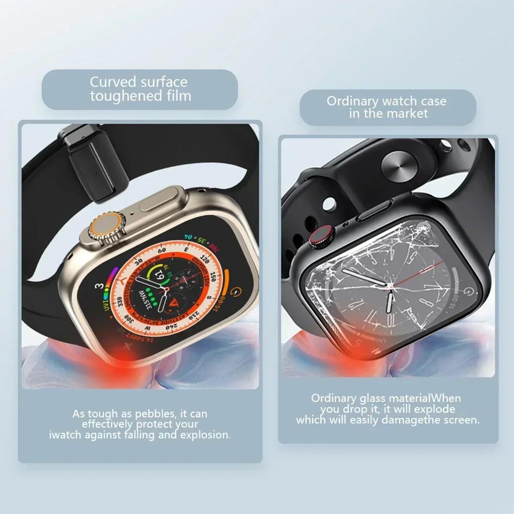 Новая защитная пленка для Apple Watch 46мм 45мм 44мм 40 41 42мм Жесткий ПК Передняя Задняя Рамка Чехол iwatch 11 10 9 8 7 SE 6 5