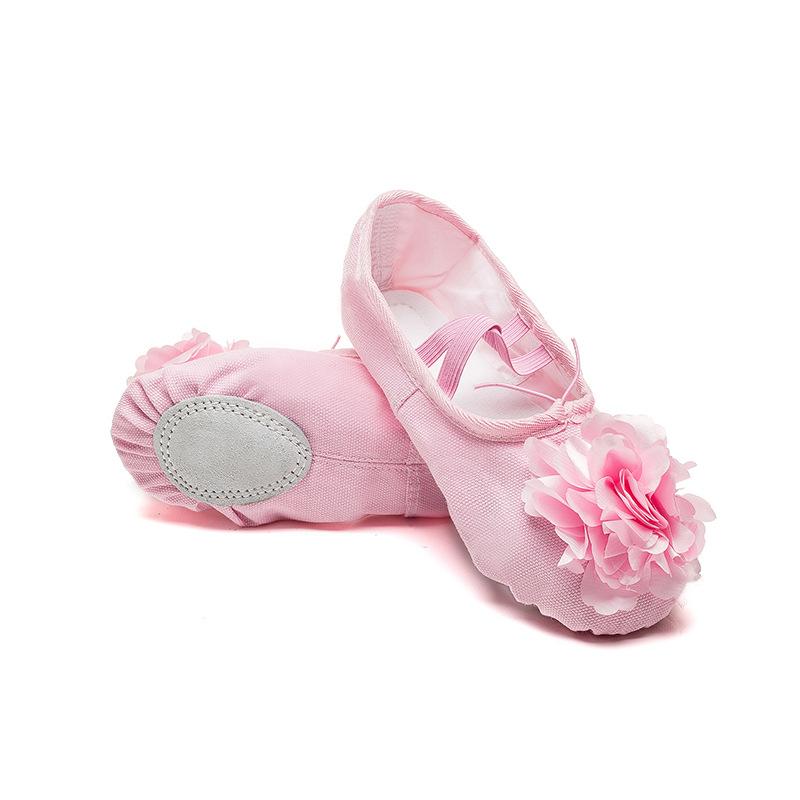 Adult Children's Dance Shoes Men's and Women's Ballet Soft Sole Practice Shoes Form Class Yoga Shoes Flower Cat Claw Dancing Shoes