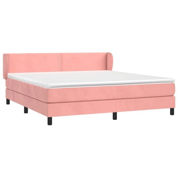 3127444 vidaXL Lit à sommier tapissier avec matelas Rose 160x200 cm Velours