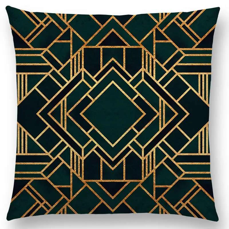 New Geo Emerald Blue Sky Black Night Yellow Lines Geometric Texture Stripes Prints Car Cushion Cover Sofa Throw Pillow Case
