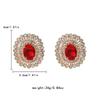 Geometric Zircon Stud Earrings Women Black Gold Green Red Minimalist Vintage Chic Fashion Jewelry