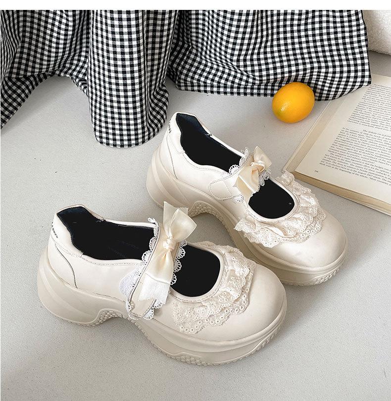 Comemore Retro  Ballet Style Sneakers Shallow Mouth Thick Sole Single Shoe for Women Spring Autumn Casual Sport Mary Jane Shoes