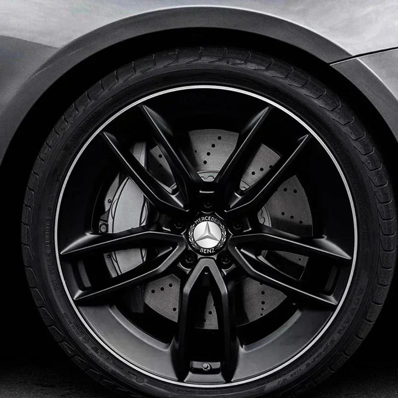 4Pcs 56mm Car Wheel Center Hub Caps Logo Sticker For Mercedes Benz W124 W140 W163 W202 W203 W204 W205 CLA CLK CLS GLA GLC EAT6