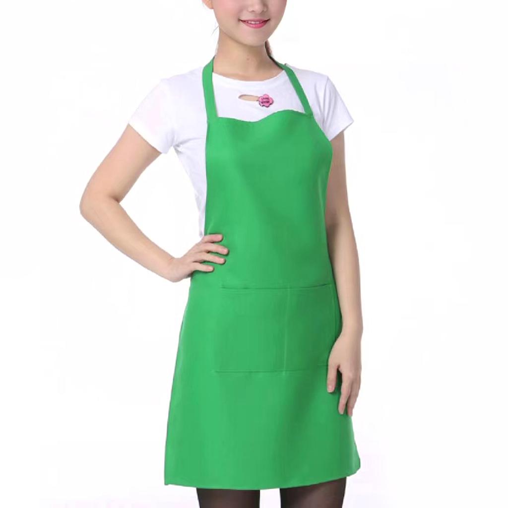 Однотонный водонепроницаемый фартук с карманом, стойкий к воздействию масел и загрязнений, нагрудник со шнуровкой, дышащий, многоразовый фартук, кухонные принадлежности